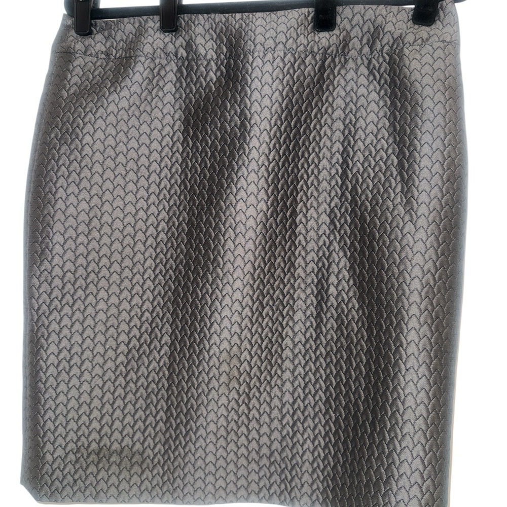 Armani Collezioni Metallic Gray Pencil Skirt